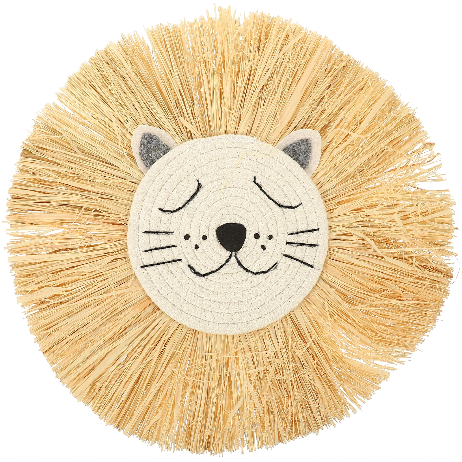 

Cotton Thread Weaving Straw Lion Cartoon Hanging Nursery Room Wall Decor For Bedroom Living Room Wedding Birthday Home