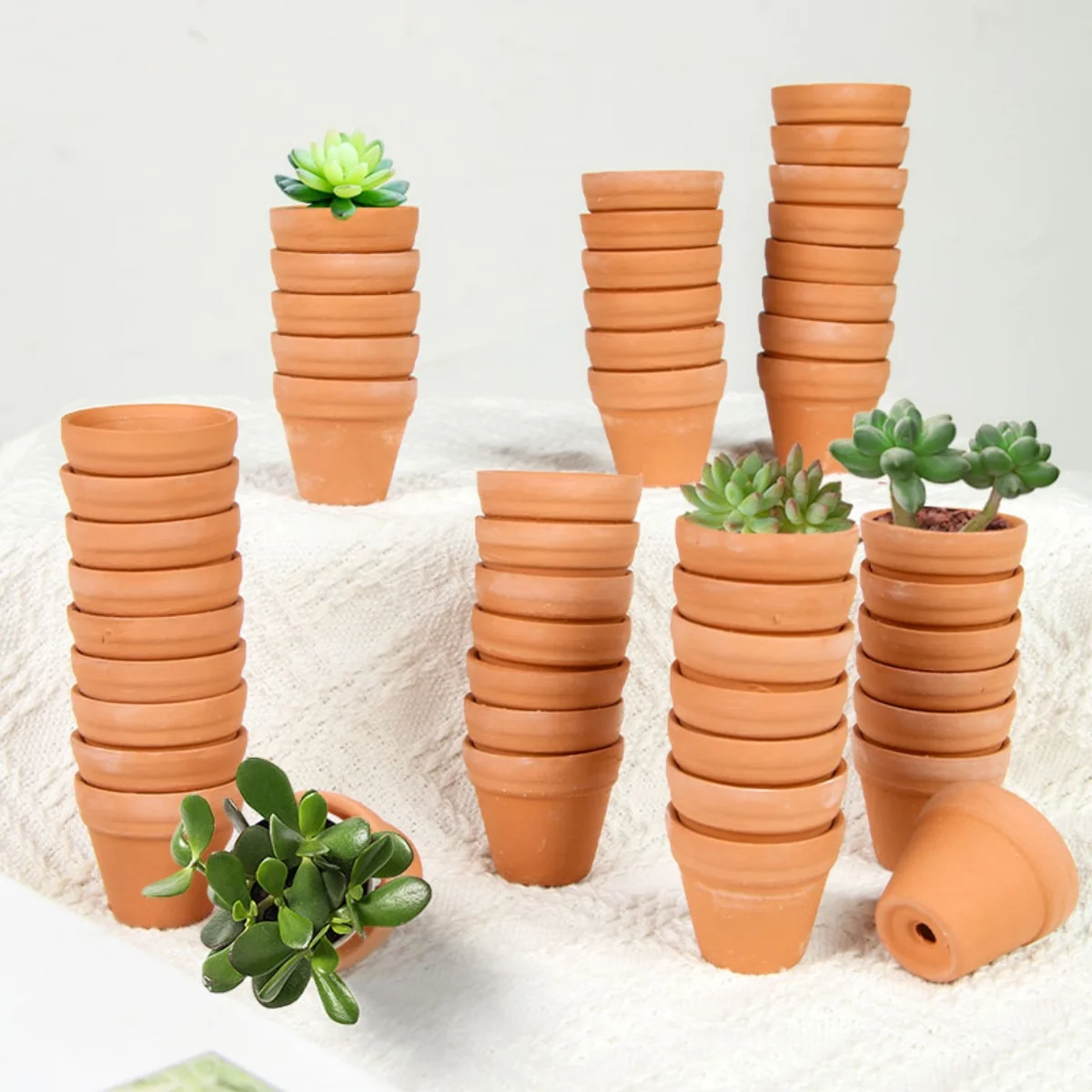 30er-Pack 1,3-Zoll-Mini-Terrakotta-Pflanzgefäße, handbemaltes Setzling-Wachstumsset, ideal zum Basteln und für handgefertigte Geschenkideen