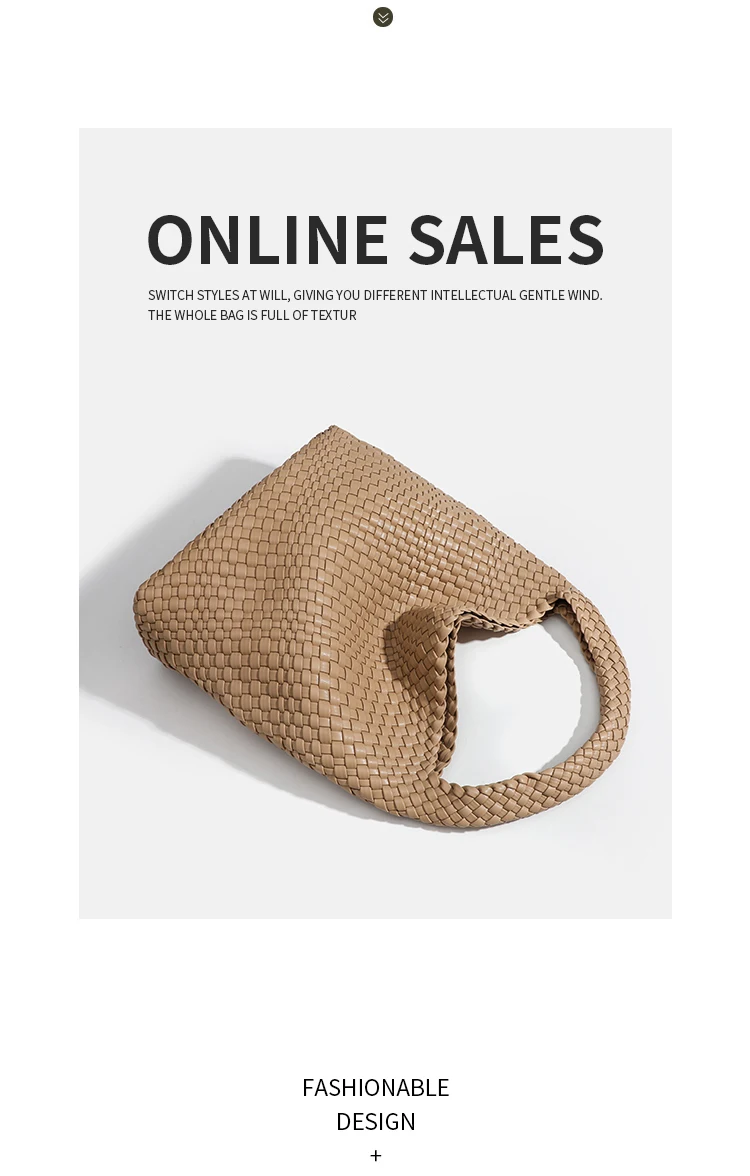 Gewebte Einkaufstaschen für Frauen weiche Leder Einkaufstasche gewebte Damen handtaschen Sommer Umhängetasche große Kapazität Top-Griff Tasche – Detail 9