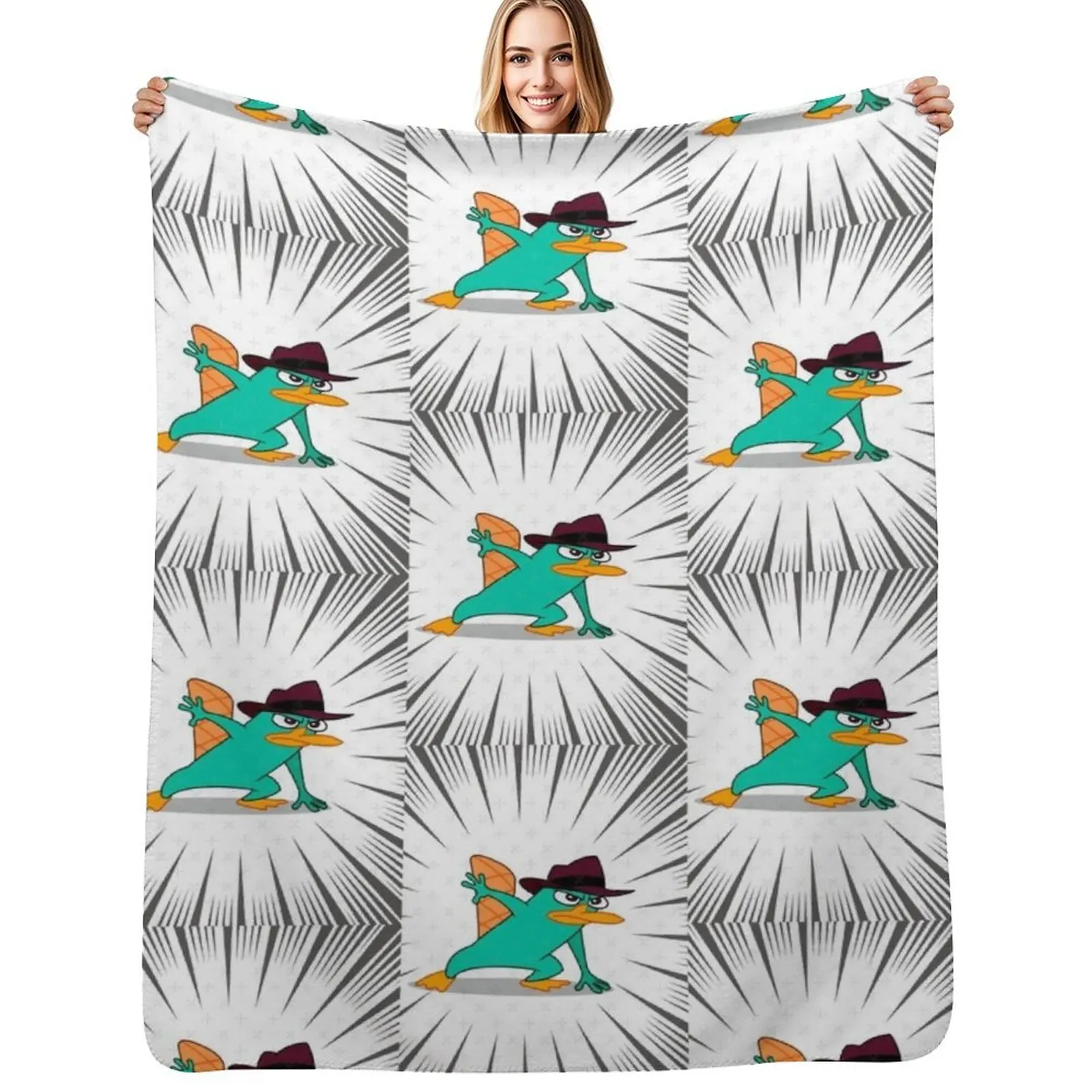 

Perry in action agent p Throw Blanket Flannel Luxury Brand Blankets