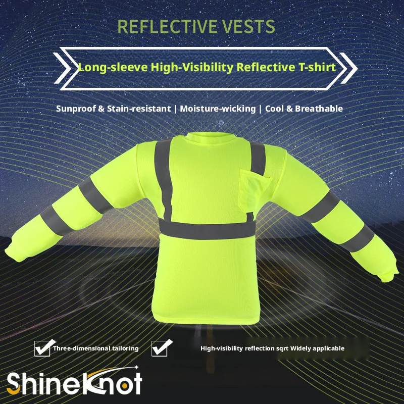SHINEKNOT Breathable High Gloss Reflective Vest Construction Safety Reflective Clothing Outdoor Warning Clothing