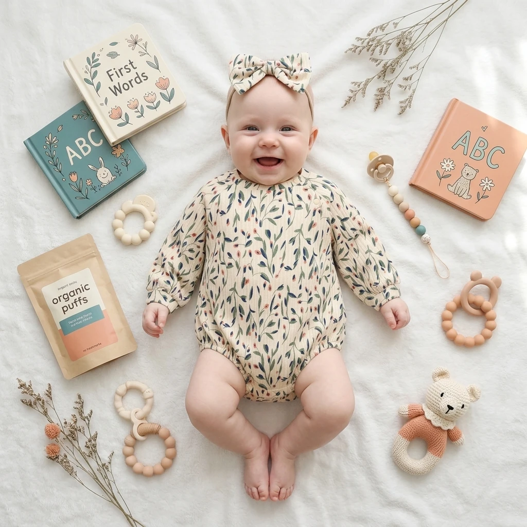 Herbstkleidung für Säuglinge, Blumenmuster-Strampler mit Stirnband, Prinzessinnen-Baby-Bodysuits – Detail 1