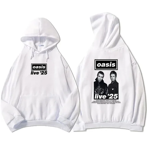 Imagen 2 del producto Oasis S Band Live 25 Sudaderas con capucha de manga larga para Hombre y mujer, Sudaderas con gráfico, ropa informal estilo Hip Hop, Ropa informal para Hombre, Sudaderas Unisex