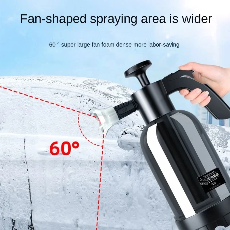 2L Hand Pump Foam Sprayer with 2 Types of Nozzle Hand Pneumatic Foam Cannon Snow Foam Car Wash Spray Bottle Car Window Cleaning