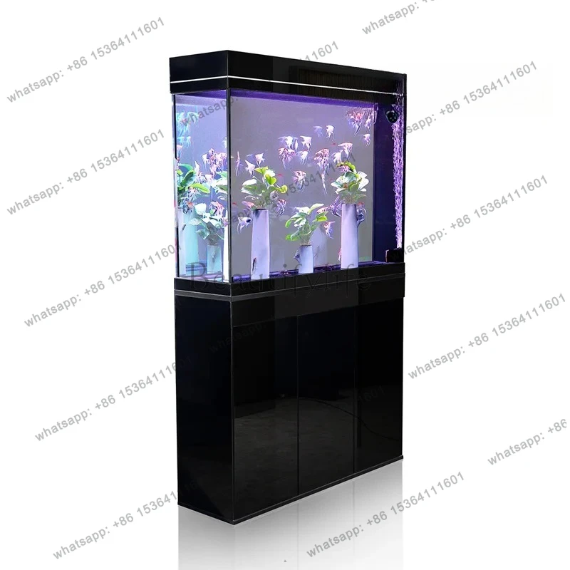 

Fish tank living room floor-to-ceiling household ecological water-free glass new bottom filter light luxury partition aquarium