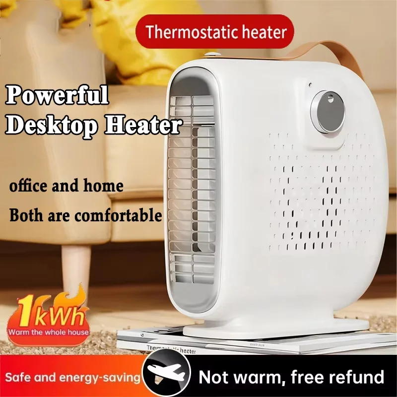 

Portable Electric Heater Low Noise PTC Heating Mini Heater Fan Anti Scald Desktop Heating for Home Office Plug and Heat
