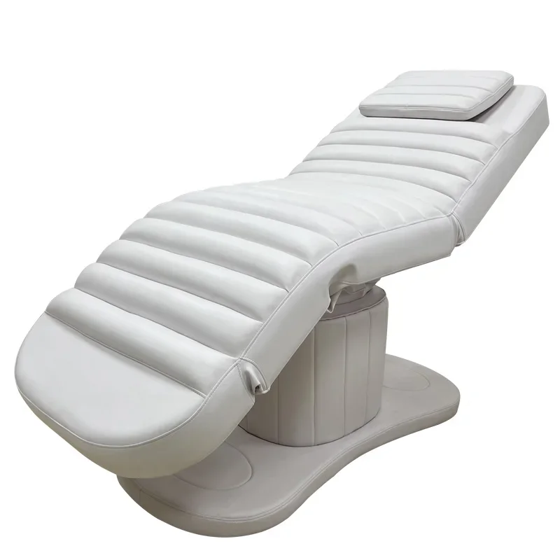 Luxury 3-Motor White Electric Foldable Massage Bed Wooden Frame Portable Beauty Salon