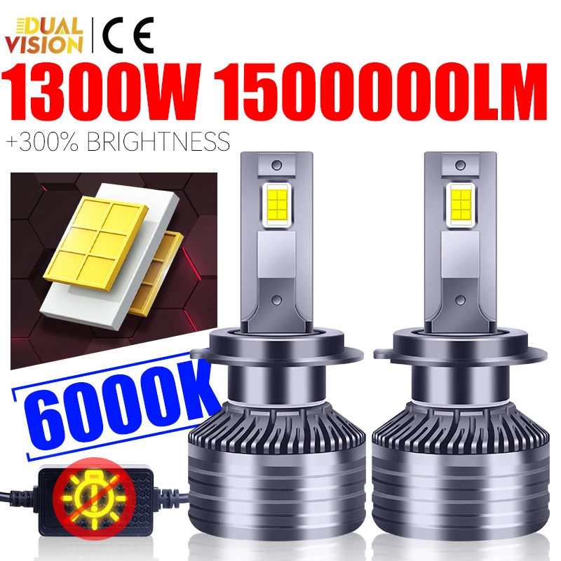 

1500000LM Powerful Canbus Led Headlight H1 H7 H4 H11 H8 H9 HB3 HB4 9005 9006 9012 HIR2 5570 CSP Chips Fog Lamps 1300W Car Lights