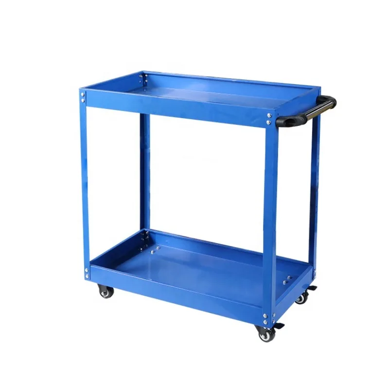 

Heavy duty 3-story mobile metal workshop chest trolley tool cart warehouse service cart with wheels and handles