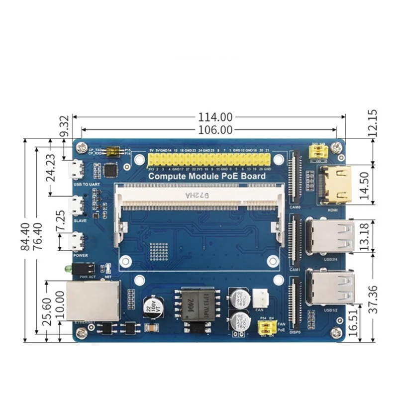 컴퓨팅 모듈 Poe 보드, 케이스, 선풍기 키트, 라즈베리 파이 CM4S CM3 3 라이트 3 + 3 라이트, 컴퓨팅 모듈 확장 보드