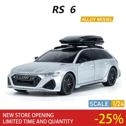 1:24 Audi RS6 Alloy Car Model High Simulation Mini Diecast Auto Children Vehicle Collectible Premium Birthday Gift BoyMotorcycle