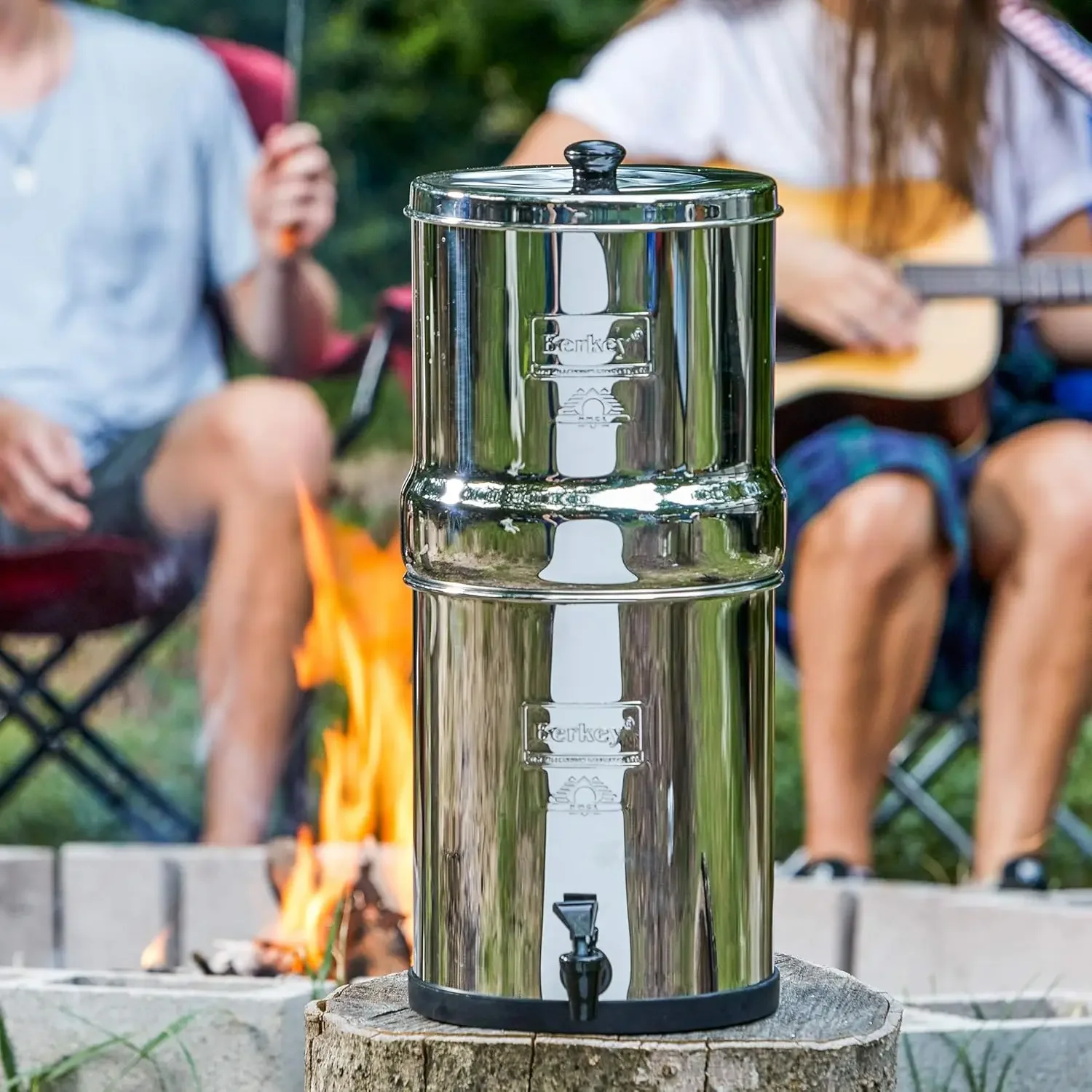 Gravity-Fed Water Filter with 2 Black Berkey Elements–Enjoy Potable Water While Camping, RVing, Off-Grid, Emergencies, Every Day