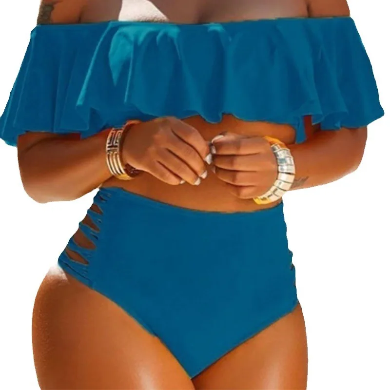 2025 เสื้อผ้าผู้หญิงชุดว่ายน้ําสีทึบชุดว่ายน้ําเซ็กซี่ใหม่หนึ่งไหล่สูงเอวกางเกงขาสั้นชุดว่ายน้ํา 2 ชิ้นชุดบิกินี่ชุด