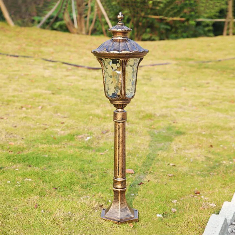 European Retro Lawn Lights Yard Path High Pole Street Lamp Community Garden Driveway Outdoor Waterproof Column Lighting Fixtures