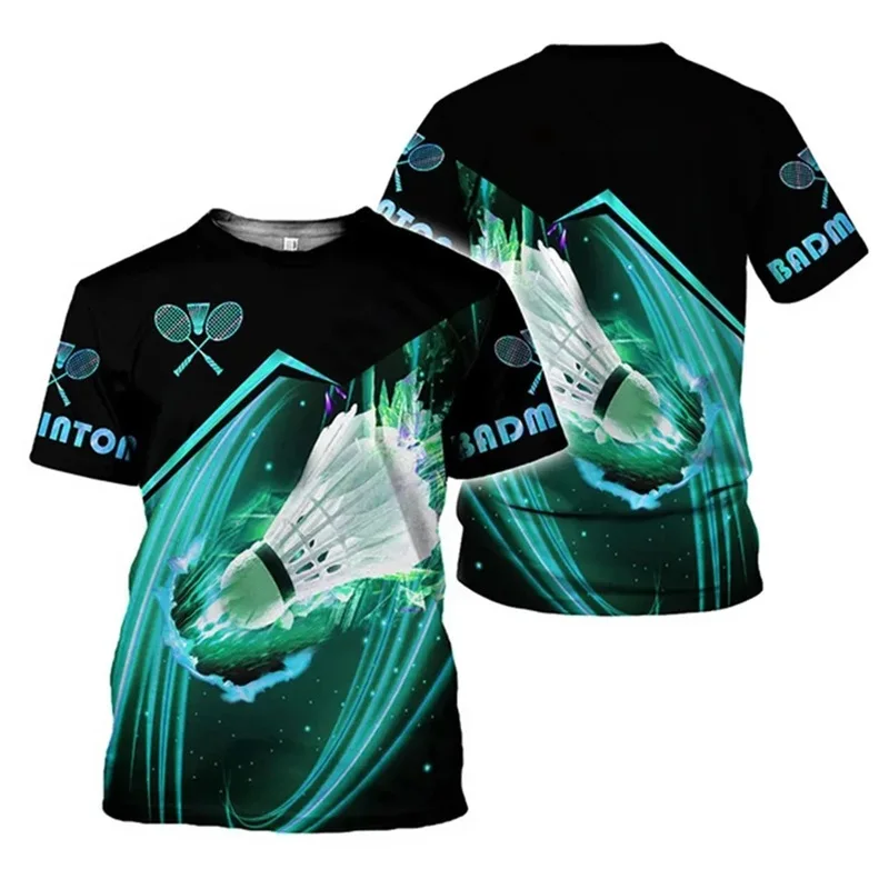 3D Printing Badminton Sports Graphic T Shirt For Men Women Fashion Short Sleeve Plus Size Tee Shirts Streetwear Mens Top