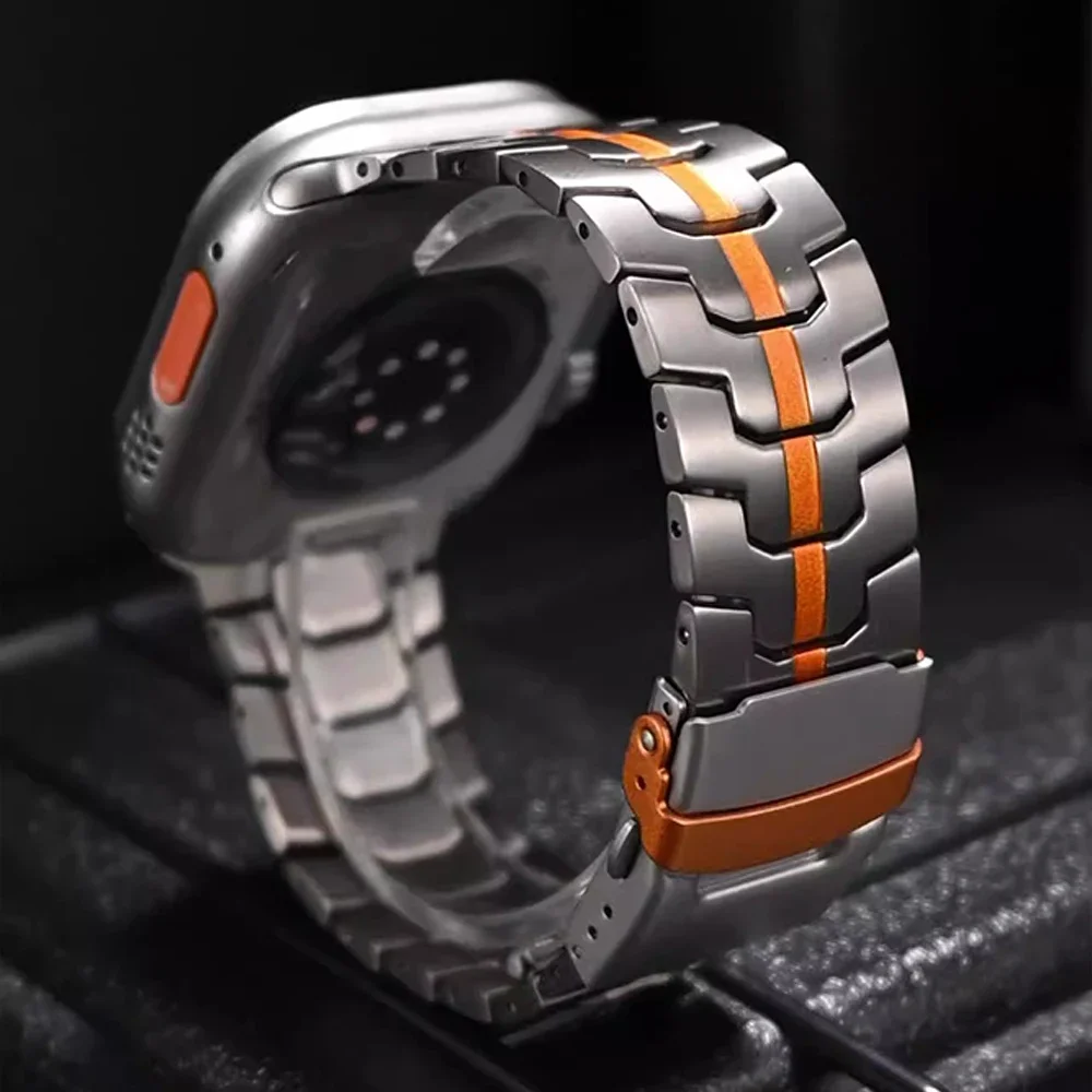 

Титановый ремешок для Apple Watch Ultra 2 Band 49 мм S10 46 мм 45 мм 44 мм 42 мм Роскошные браслеты Correa iWatch 10 9 8 7 6 SE Аксессуары
