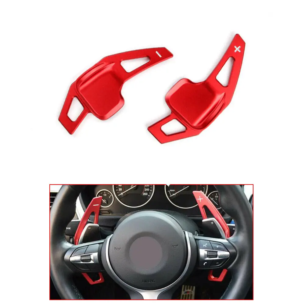 Red Steering Wheel Shift Paddle Shifter Extension For BMW 3 5 series X1 X2 X4 X5 F30 F10 F48 F25 F15