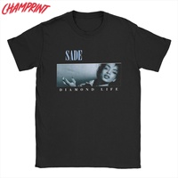 Vintage Sades Adu T-Shirts Men O Neck Cotton T Shirt Singer Short Sleeve Tee Shirt Graphic Printed Tops