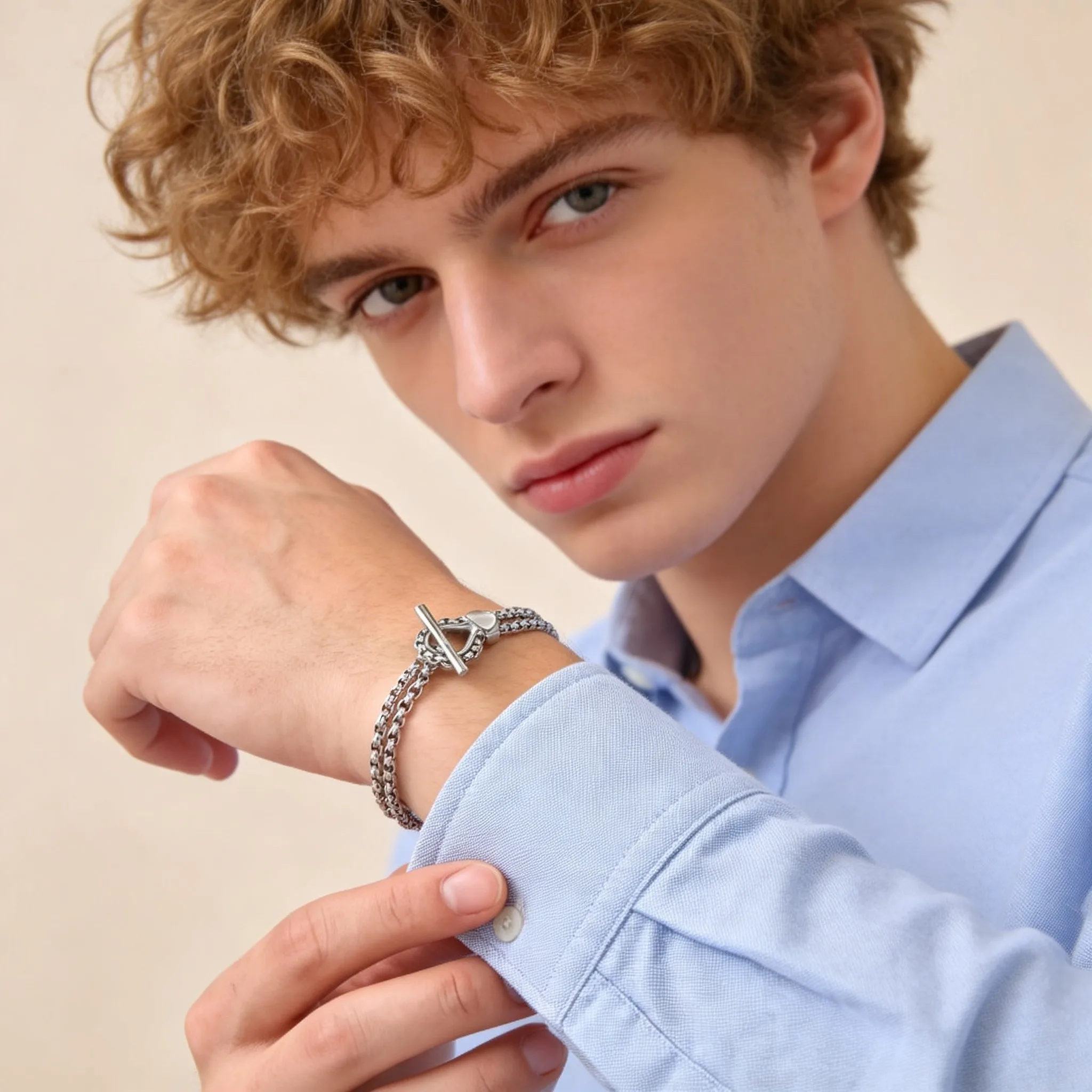 Pulsera de Acero Inoxidable para Hombre, Color Acero, Diseño de Gota de Agua, Joyería Moderna y Elegante, Regalo, Uso Diario, Fiesta, Pulsera de Acero Inoxidable