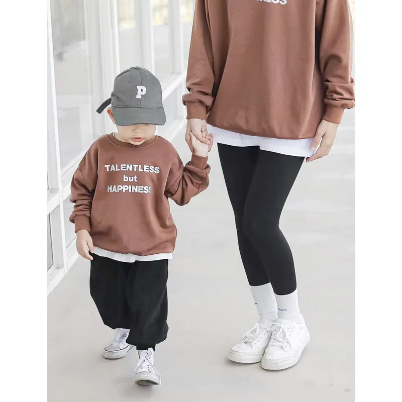 Equal Family-sudaderas para madre e hija, Tops de manga larga a la moda, ropa a juego para papá e hijo, camisetas de bebé para mujer, Otoño e Invierno