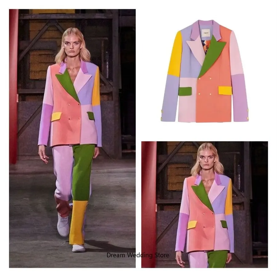 Conjunto de trajes de costura de Color para mujer, esmoquin de boda de diseñador, 2 piezas, Blazer + Pantalones, oficina, fiesta, graduación, noche, hecho a medida, 2023