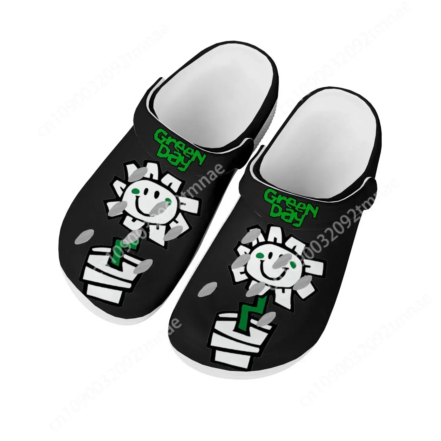 

Green Day Pop Rock Band Home Clogs Custom Water Shoes Mens Womens Teenager Shoe Garden Clog Breathable Beach Hole Slippers White