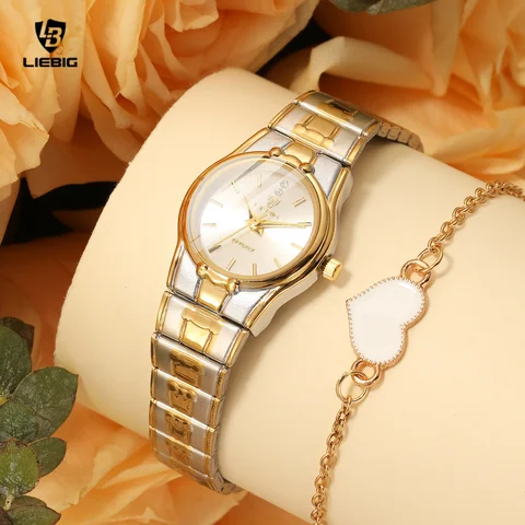 LIEBIG 패션 쿼츠 여성용 손목시계 여성용 럭셔리 스테인리스 스틸 오리지널 시계 방수 여성용 시계 및 팔찌 선물 LIEBIG 패션 쿼츠 여성용 손목시계 여성용 럭셔리 스테인리스 스틸 오리지널 시계 방수 여성용 시계 및 팔찌 선물