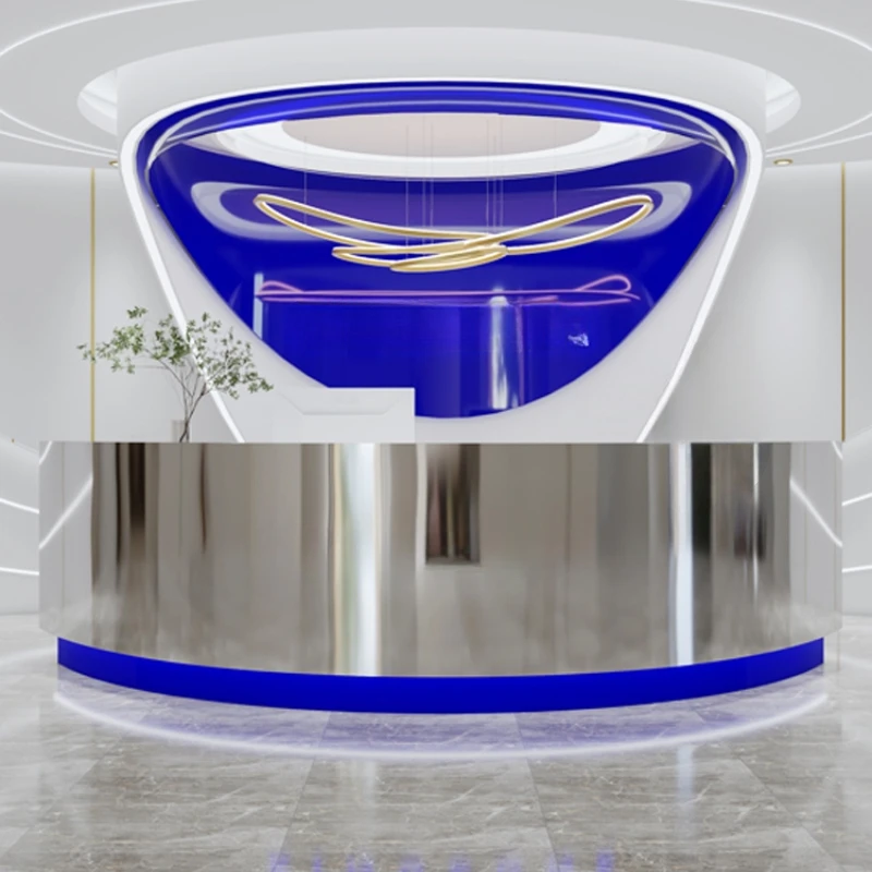 

Podium Stands Reception Counter Beauty Salon Curved Exquisite Reception Desks Company Mostrador Recepcion Counter Furniture