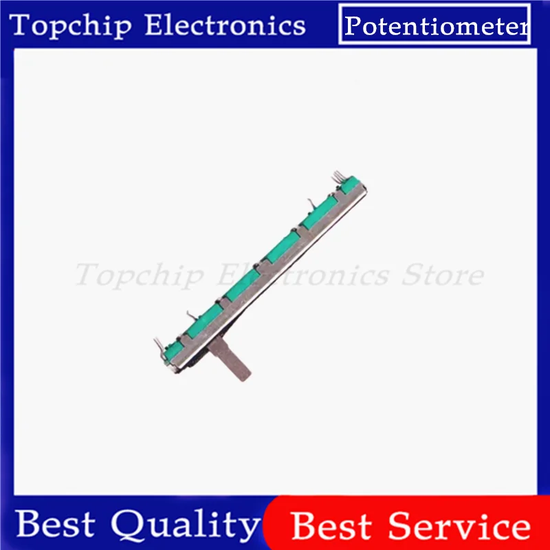 5pcs Straight Slide Liner Potentiometer Mixer Fader Variable Resistors B103 10K Ohm 75mm Dual Channel 10K