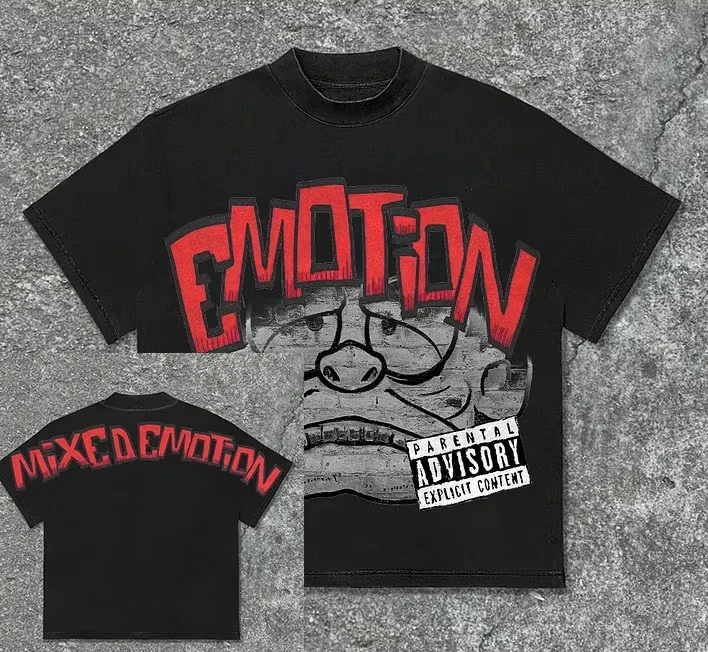 

Мужская модная футболка большого размера, 200 г, мужская новая хлопковая футболка с короткими рукавами и отпускным узором, с короткими рукавами и круглым вырезом, уличный стиль для пар