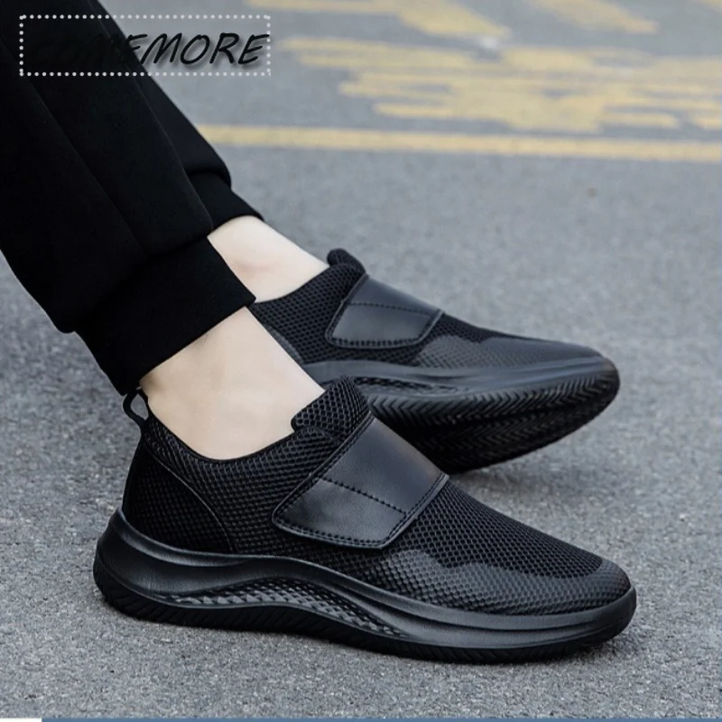 Men Wide Feet Comfort Sport Shoes Adjustable Hook Soft Sole Anti Slip Male Sneakers Lightweight Jogging Footwears Zapatillas