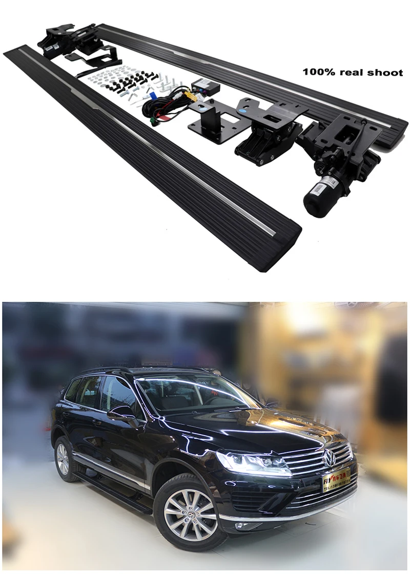 HOT side step nerf bar running board foot pedals for Volkswagen Touareg 2010-2024 ,Intelligent scalable motor,can load 300kgs.