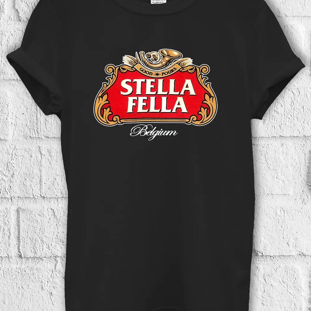 Stella Fella Beer Best Drink T Shirt Sweat Baseball Pullover Baggy Boyfriend 3131