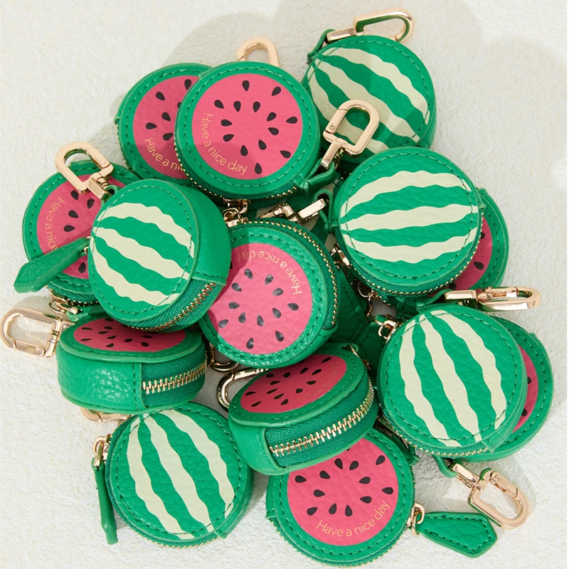 

Watermelon kiwifruit Fruit Charm coin purse cute key chain mini pouch Wallet gift for girl women