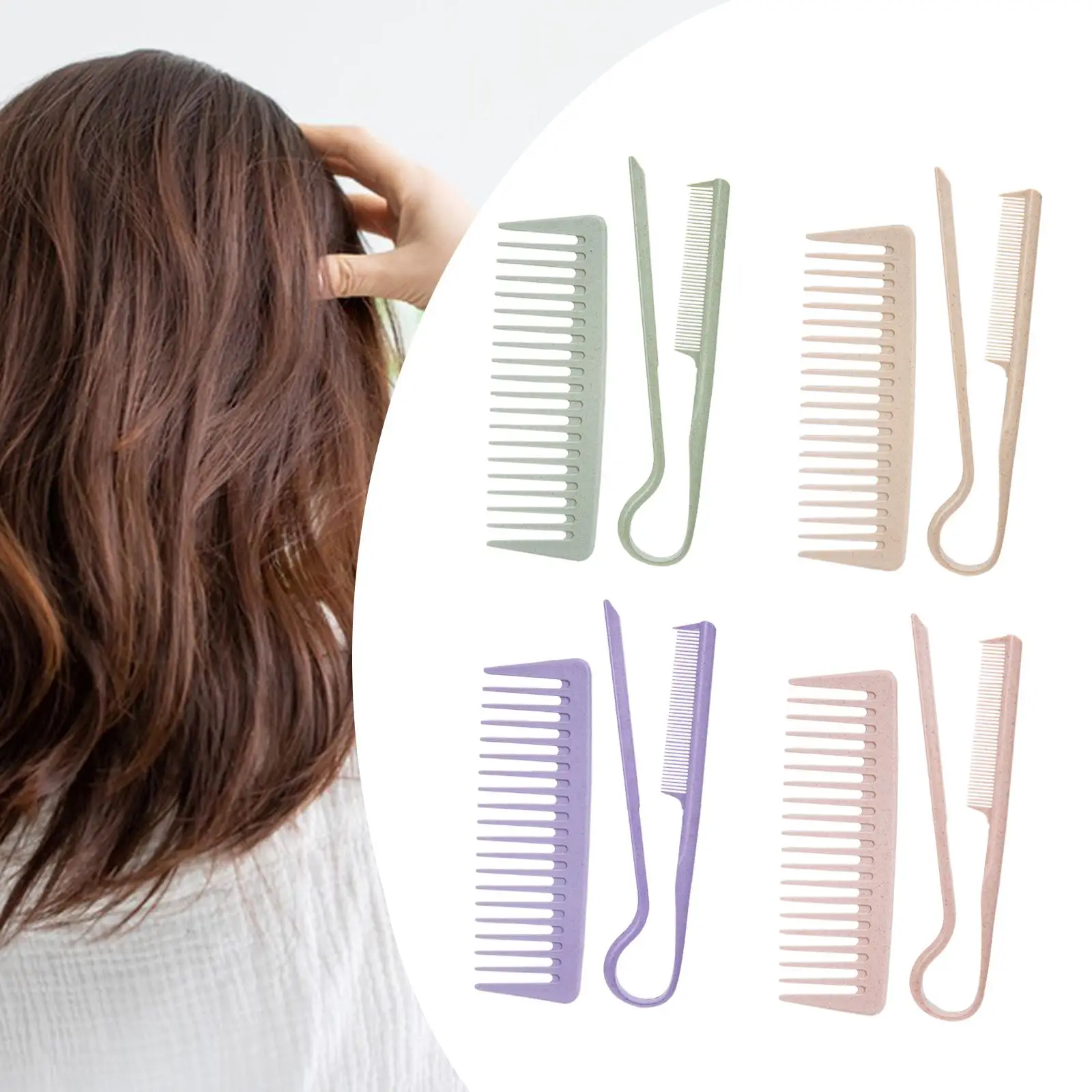 2 uds cepillo para masaje del cuero cabelludo cepillo para desenredar Herramienta de Peinado compacto mango largo alisador de pelo peine para salón barbero hogar