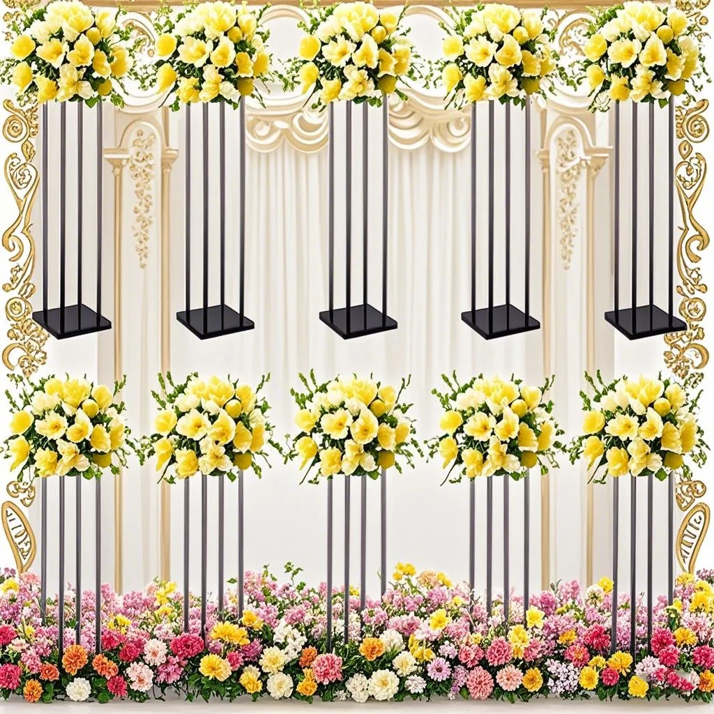

4-10pcs)40-100cm)New Wedding Props Truss Arch Ornaments Wedding tabletop Curved Square Pillars Arched Door Decoration Flower Sta