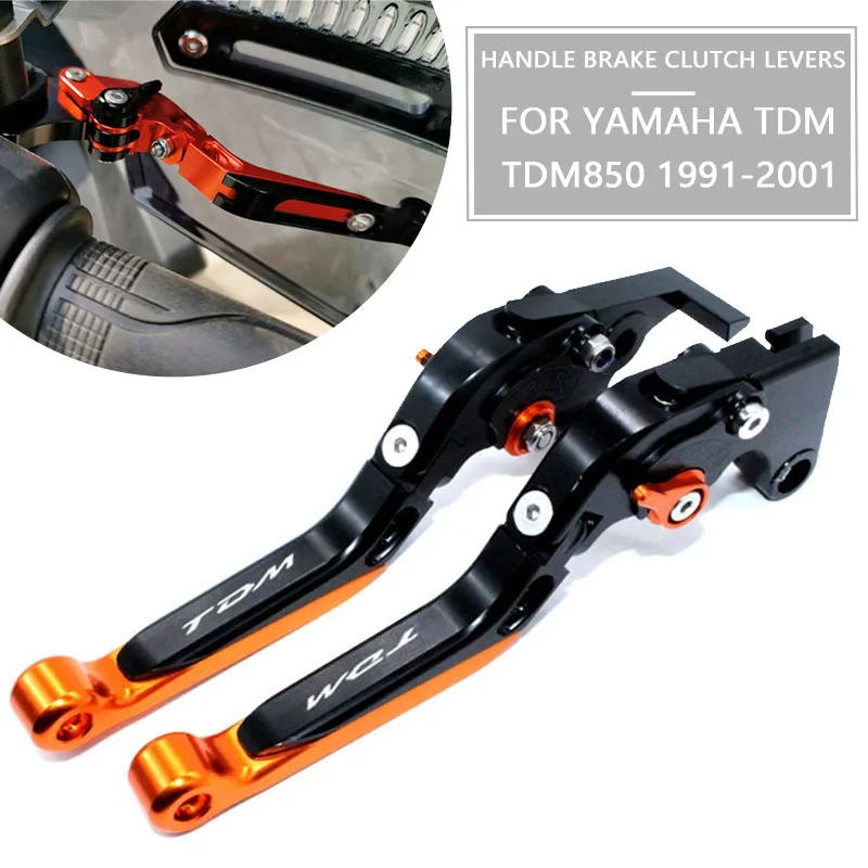 LOGO TDM For Yamaha TDM 850 TDM850 1991-2001 1999 2000 Motorcycle Accessories Adjustable Brakes Clutch Levers Handle Bar