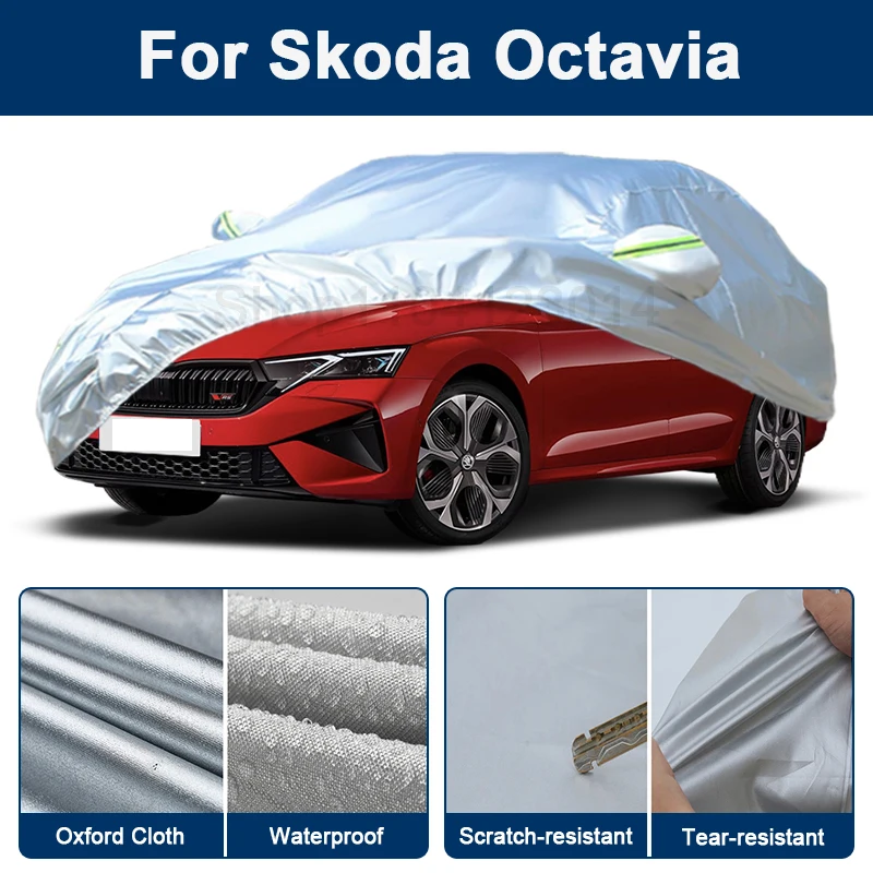 

Outdoor Full Car Cover For Skoda Octavia with Reflective Strips Waterproof Snowproof Dustproof UV Protection