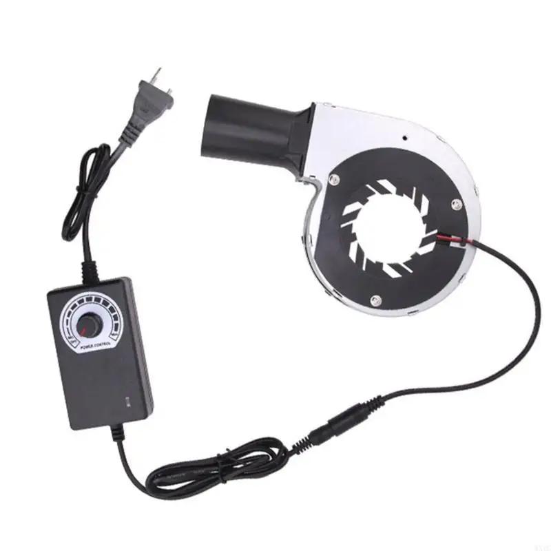 WXTC 12V 2A Air Blower Fan with Adjustable Speed Controller Tool for BBQ Grills and Firewood Stove Supports 100V-240V Input
