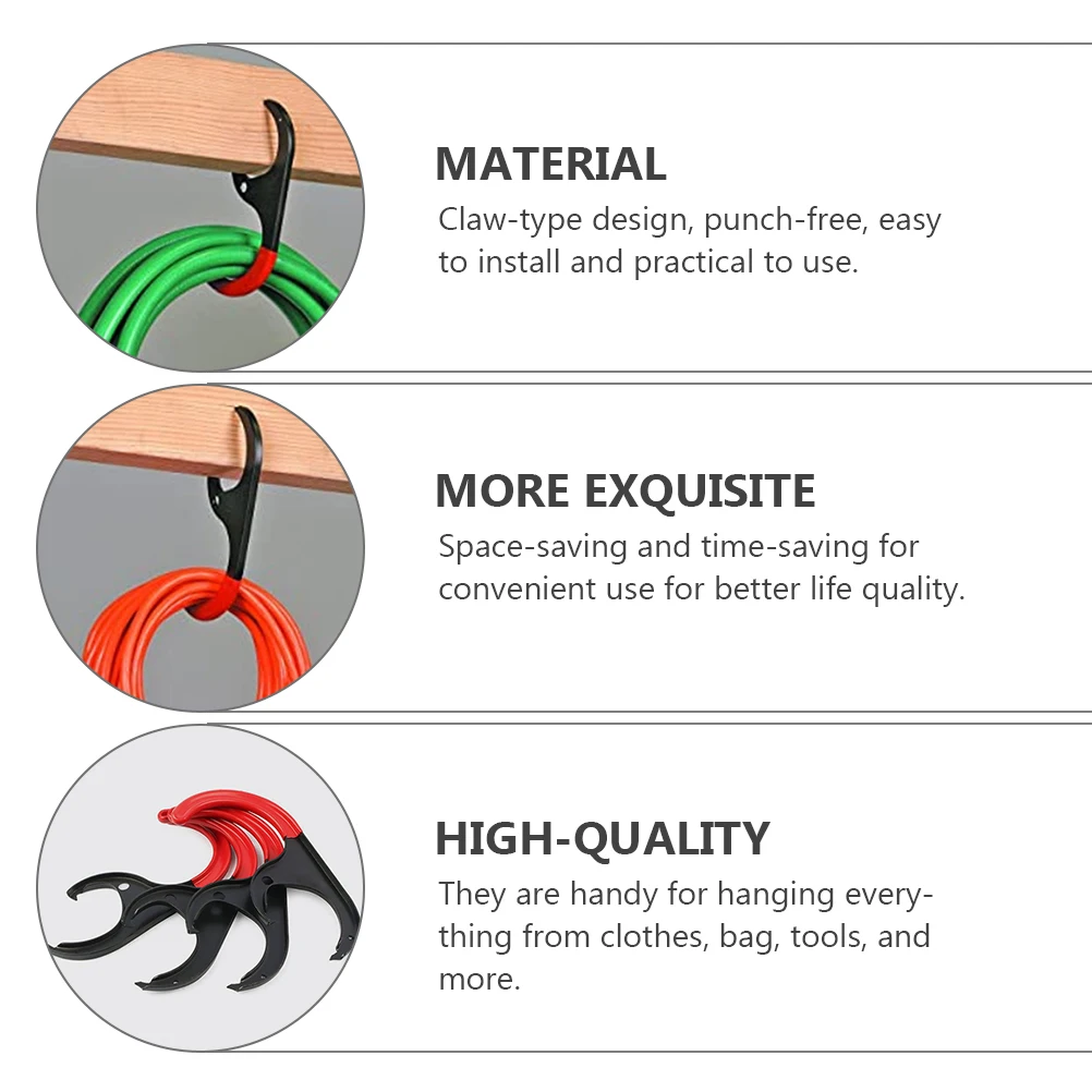 

4Pcs Wooden Board Hooks Heavy Duty Metal Hanging Garage Storage Hangers PunchFree ClawType Design SpaceSaving Tool Organization