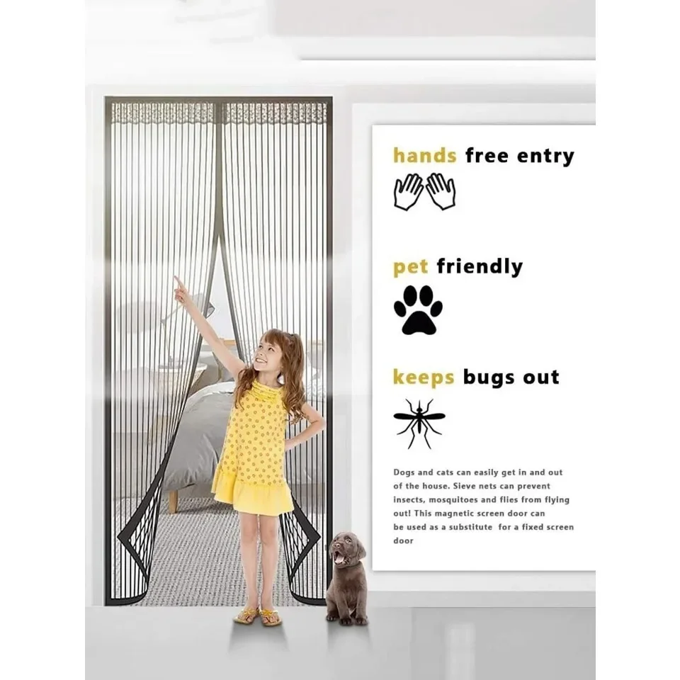 Multi-Size Magnetic Anti-Mosquito Net Anti Bug Fly Mouse Door and Window Screens No Punching Automatic Closing Curtains