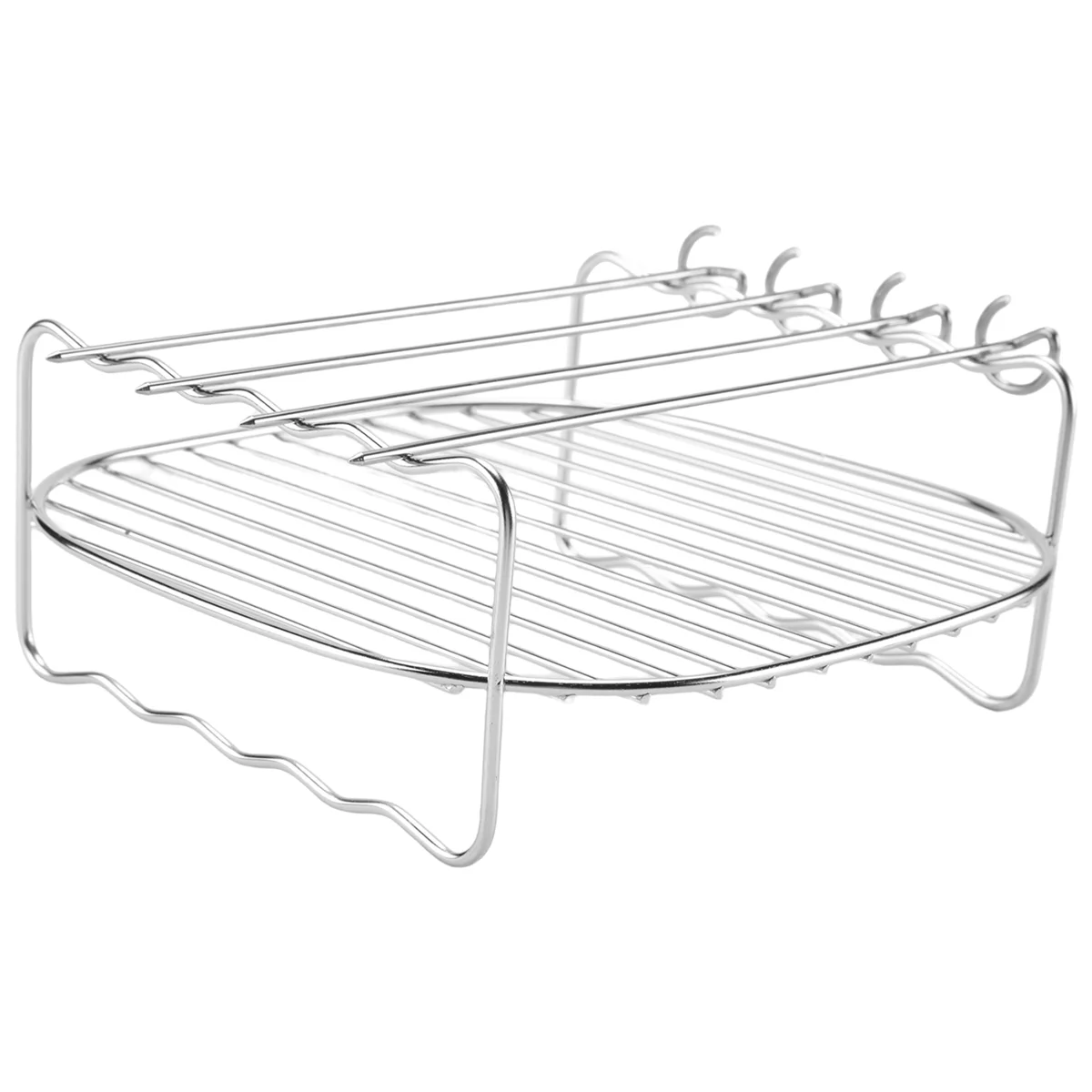 Air Fryer Double Layer Rack, Multi-Purpose Air Fryer Rack, Metal Holder Air Fryer Accessories(7Inch,4Pins)
