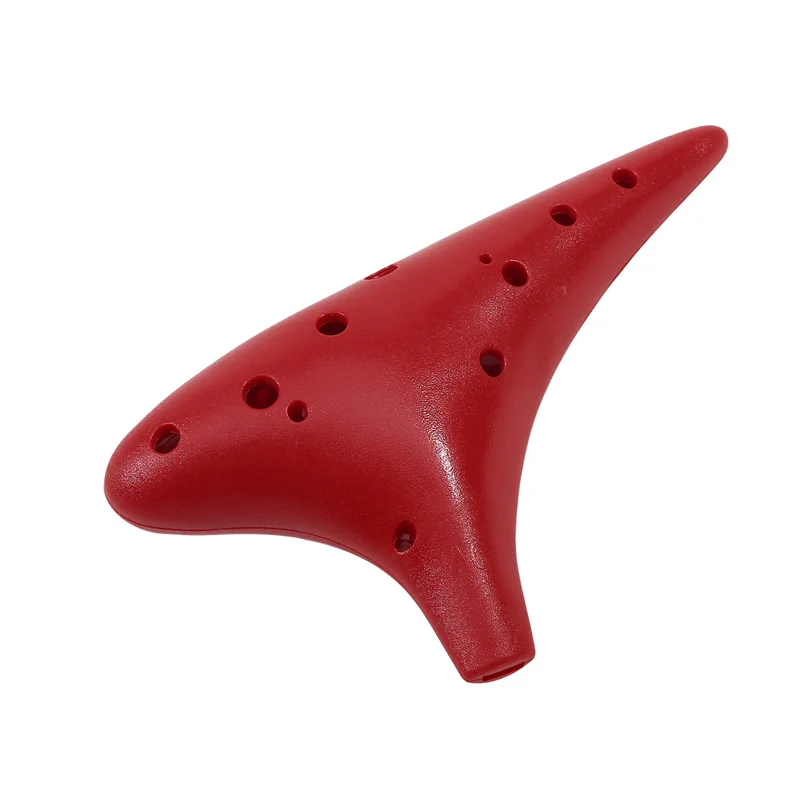 Ocarina Resina Plastica Alto C Tuning Ocarina Nuovo flauto multicolore a 12 fori Strumento per bambini adulti (Corda colorata casuale)