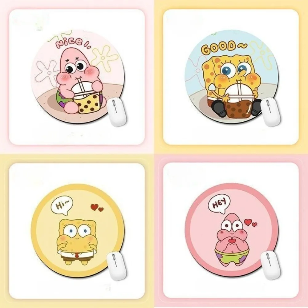 Adorable SpongeBob Round Mouse Pad with Wrist Support – The Perfect Soft Gift for Your Desk!