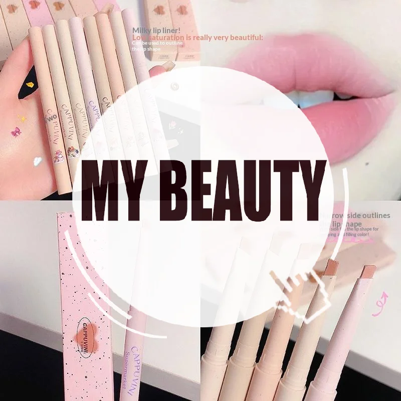 Cappuvini Matita per labbra opaca leggera, dolce e morbida, delinea la forma del labbro, duratura, non facile da sbiadire, trucco per labbra nude