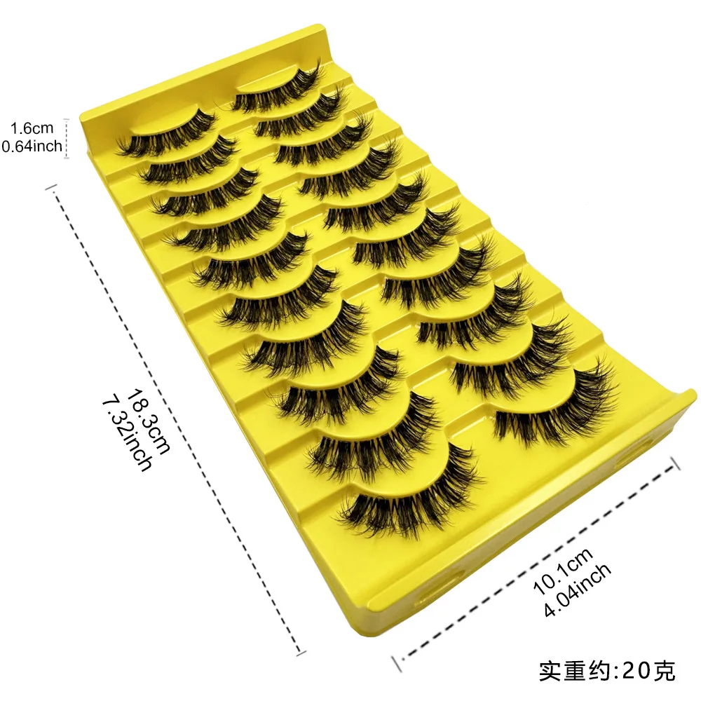 Nuovo 10 paia fascia trasparente Manga Lashes Cat eye Eyelashes 3D Natural False Lashes Fluffy Soft Wispy Eyelash Extension Makeup