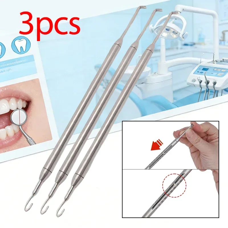 3PCS Dental Orthodontic Stainless Steel Stress Gauge Dynamometer Tension Meter Elastic Bands Oral Kit