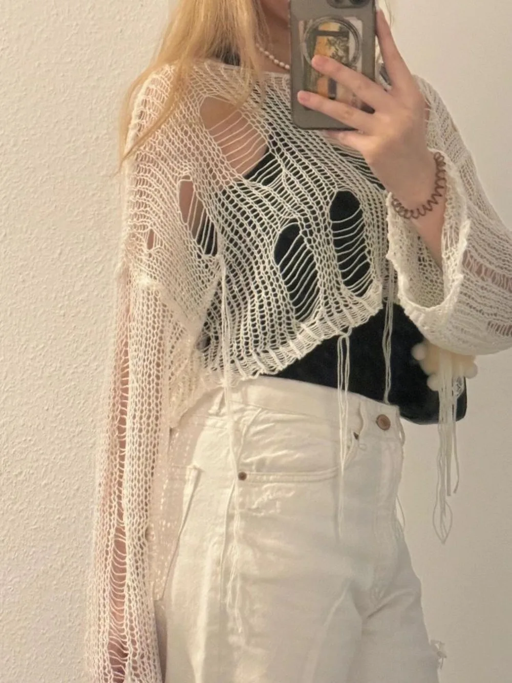 Solid Slash Neck Y2K Grunge Knit Crop Top Women Ripped Hole Hollow Out Pullover Harajuku Sexy Summer Streetwear Jumper All Match