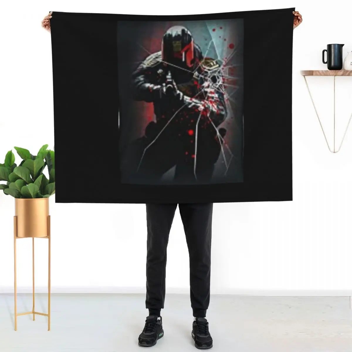 

Judge Dredd Comic Throw Blanket Soft Sherpa Fleece Warm Blanket for Winter
