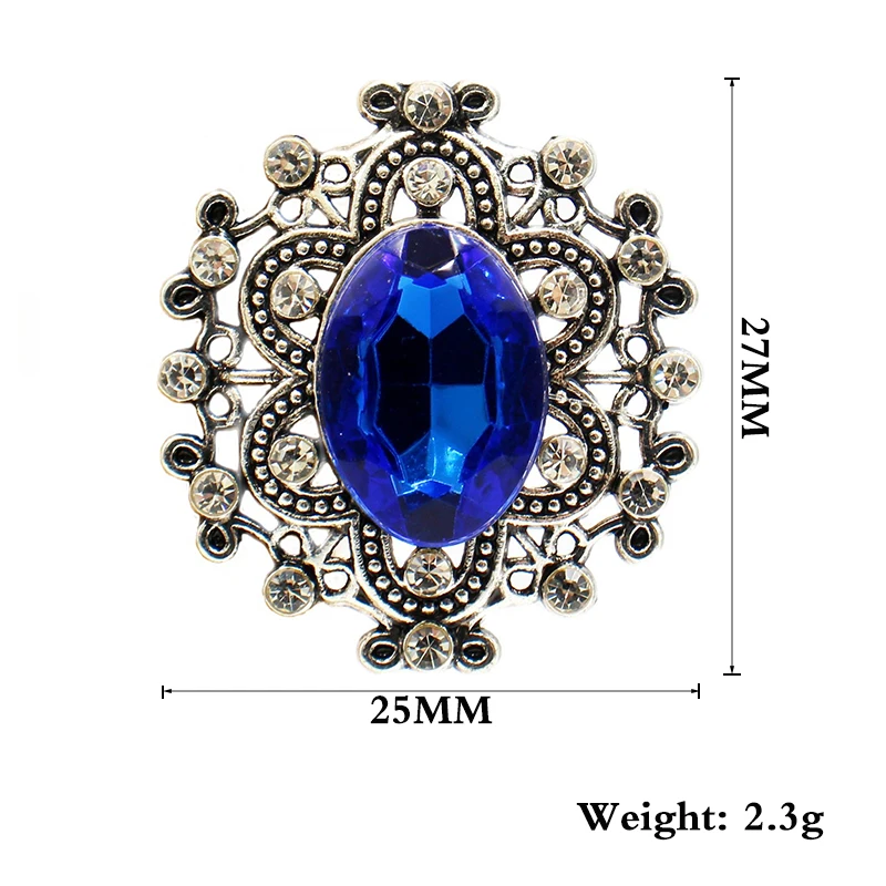 10 Pieces/Batch 27 * 25MM Oval Alloy Diamond Buttons Hand Sewn Garment Buttons DIY Wedding Exquisite Gift Box Decoration